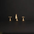 Unlacquered Brass Deck-Mounted Bathroom Faucet – Lever Handles