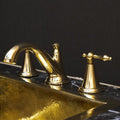 Unlacquered Brass 3-Hole Bathroom Faucet – Widespread Cross Handles