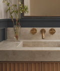 Unlacquered Brass Wall-Mounted Bathroom Faucet