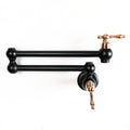 Black Brass Pot Filler – Copper Lever Handle, Swing Arm