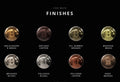 Brass & Copper Finish Samples – Seven-Finish Set