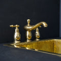 Unlacquered Brass Deck-Mounted Bathroom Faucet – 3-Hole Widespread