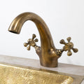 Hammered Unlacquered Brass Vanity Faucet – Single Hole