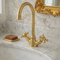 Monaco Unlacquered Brass Single-Hole Faucet | Cross Handles