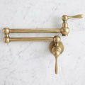 Haven Unlacquered Brass Wall Mount Pot Filler | Lever Handle