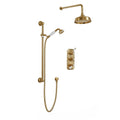 Patina Unlacquered Brass Thermostatic Two-Outlet Shower Valve