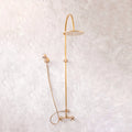 Unlacquered Brass Shower System – Curved Arm & Rain Head