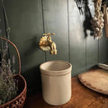 Handcrafted Unlacquered Brass Wall-Mount Bathroom Faucet