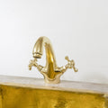 Unlacquered Brass Single-Hole Vanity Faucet – Lever Handle