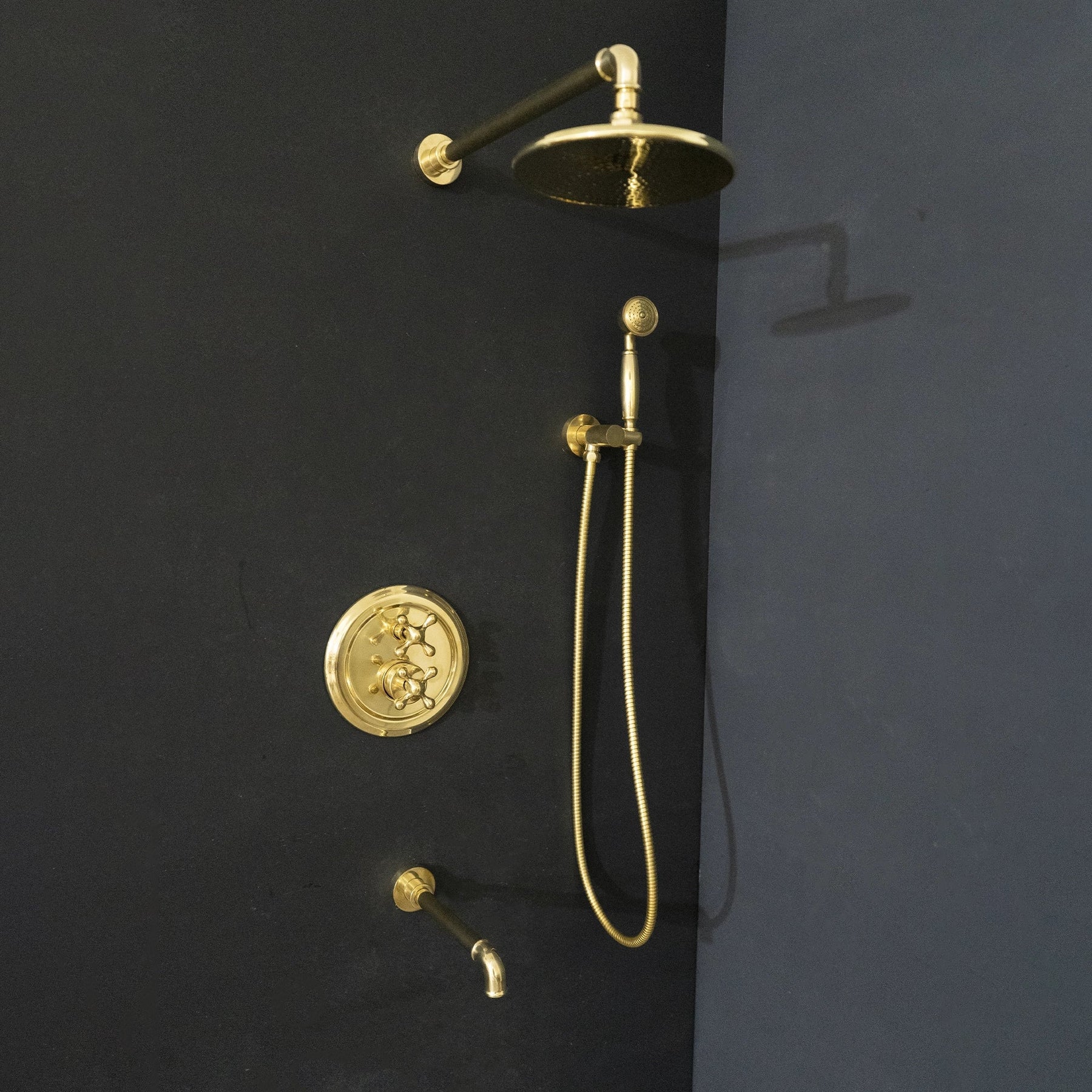 Solid Brass Thermostatic Shower System – Rain Head & Handheld