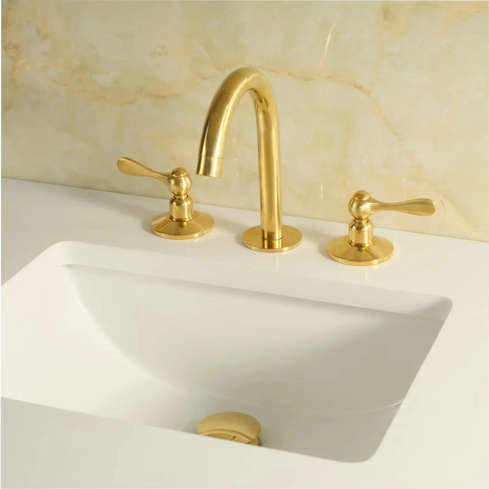 Solid Brass Widespread Bathroom Faucet – 4 Handle Options