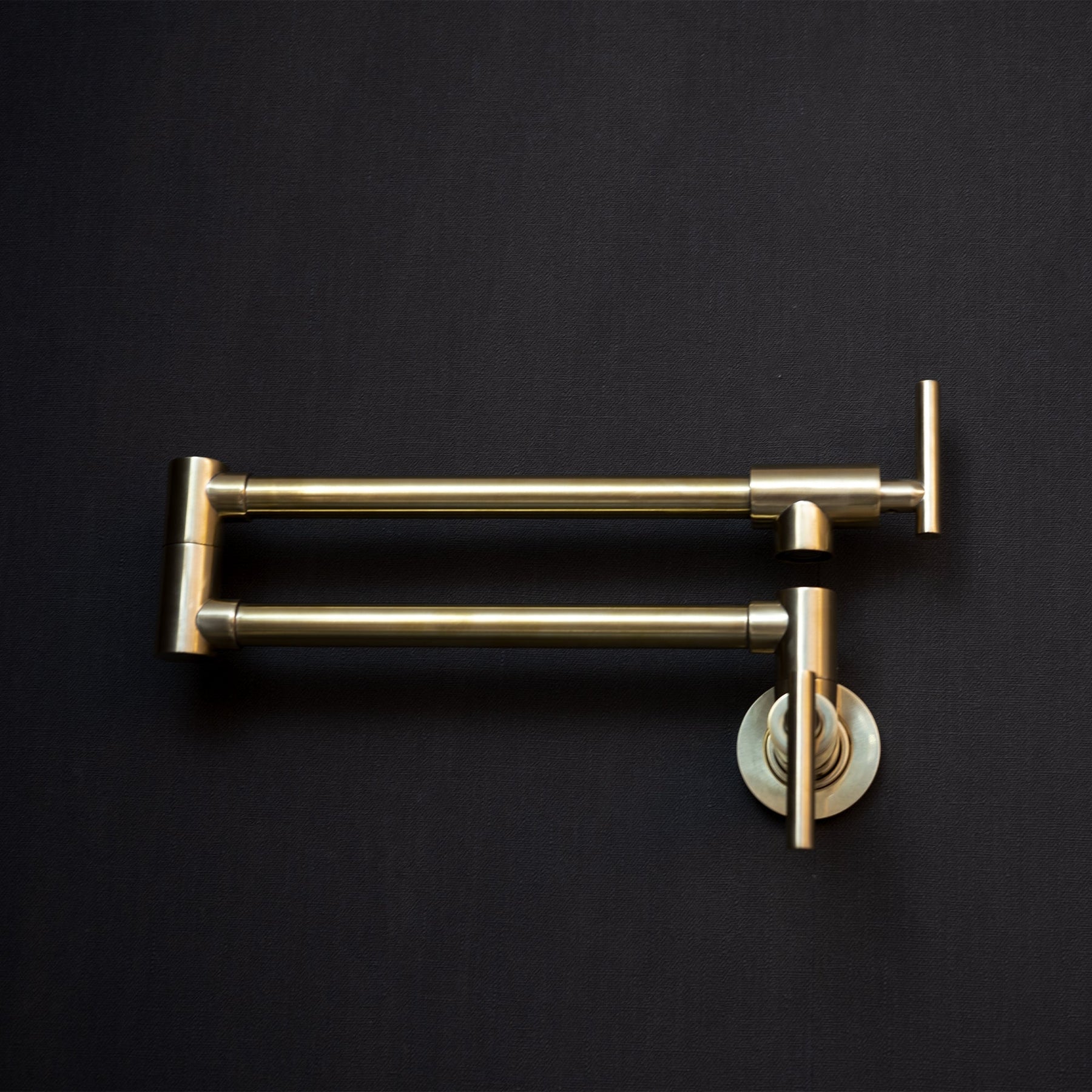 Unlacquered Brass Wall-Mount Pot Filler – Compact Swing Arm