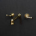 Unlacquered Brass Wall-Mounted Faucet – Minimalist Lever Handles
