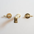 Unlacquered Brass Wall-Mounted Faucet – Lever Handles