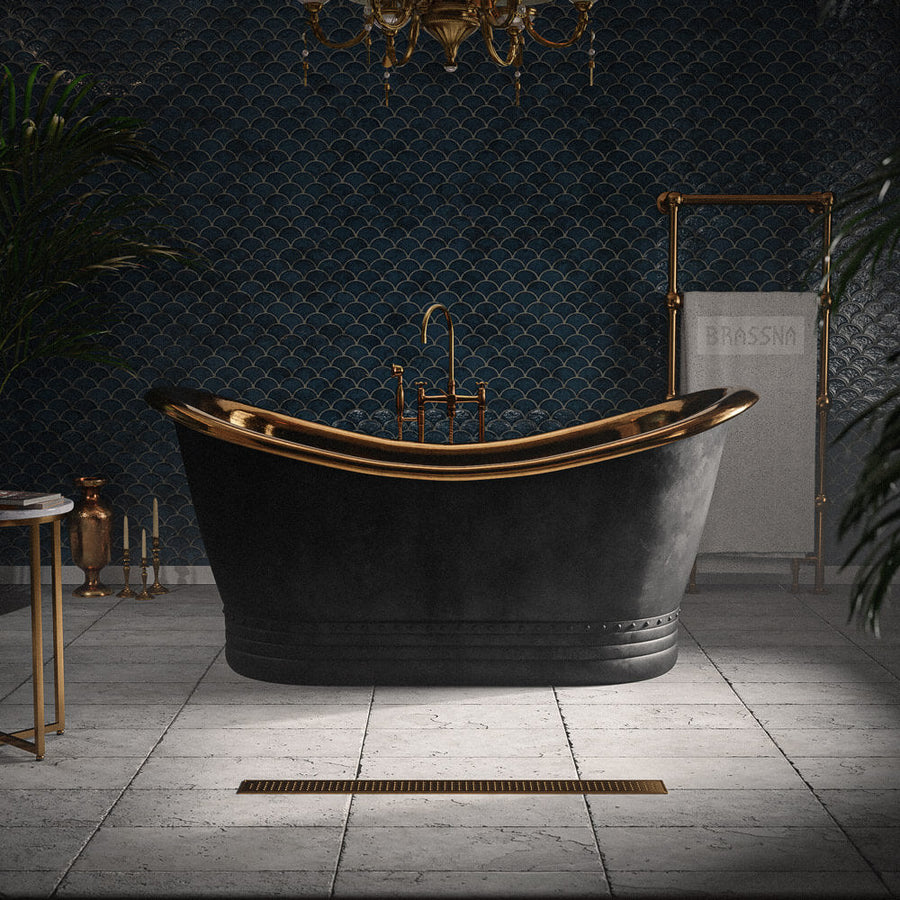 Hammered Copper Freestanding Bathtub – Handcrafted