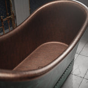 Copper Freestanding Bathtub – Blue-Green Patina Finish