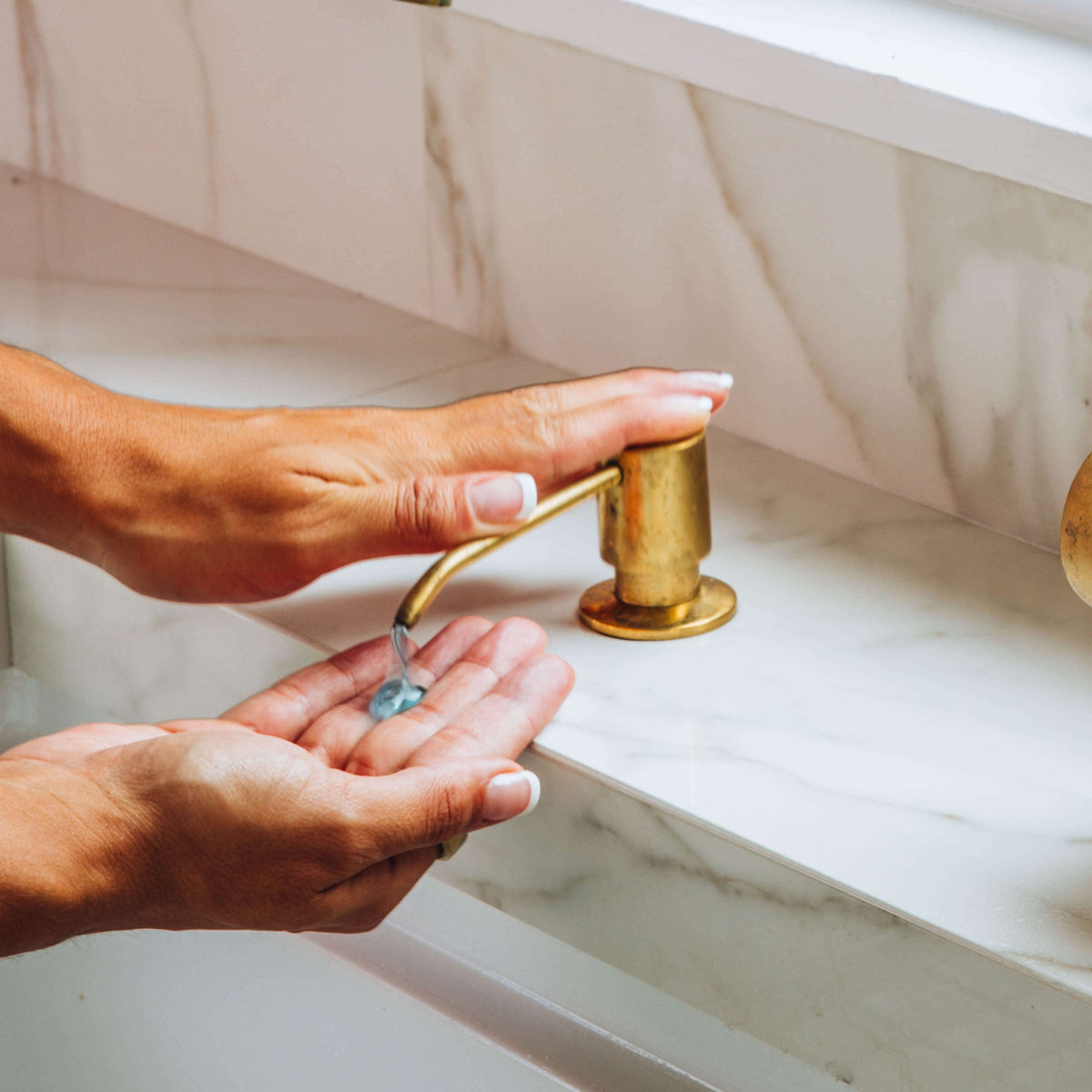 Unlacquered Brass Soap Dispenser – Deck Mounted