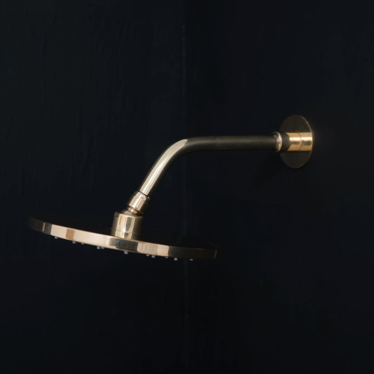 Unlacquered Brass Shower System – Rain Head with Handheld – front view