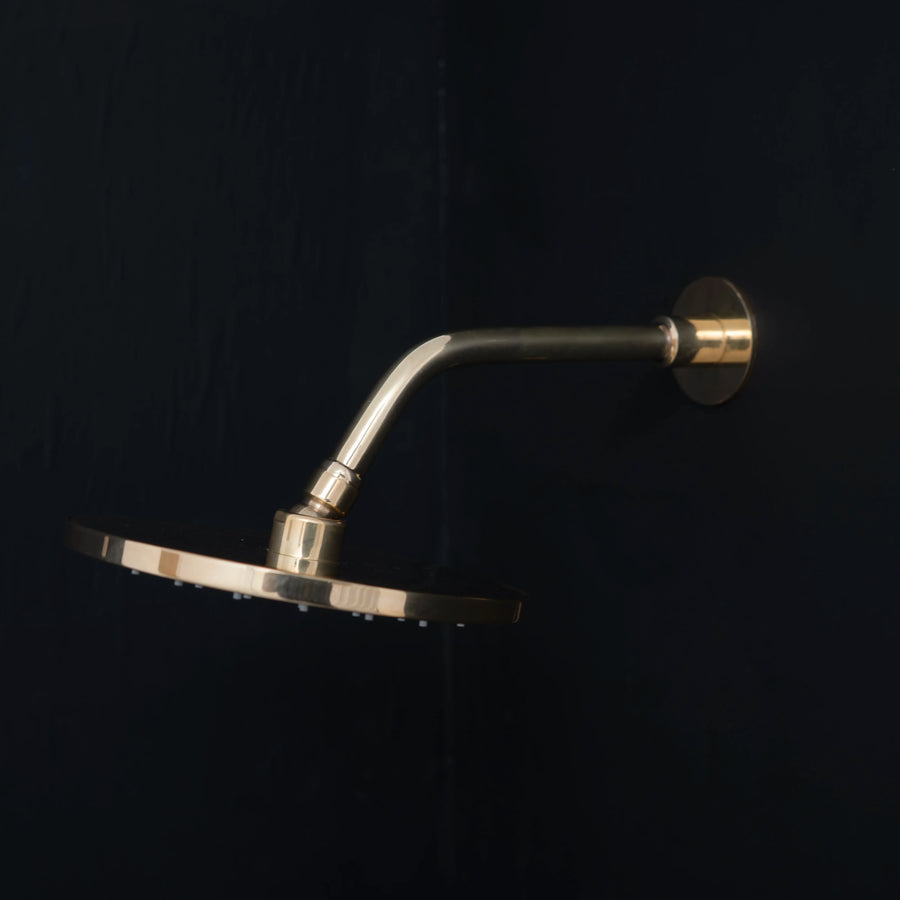 Unlacquered Brass Shower System – Rain Head with Handheld