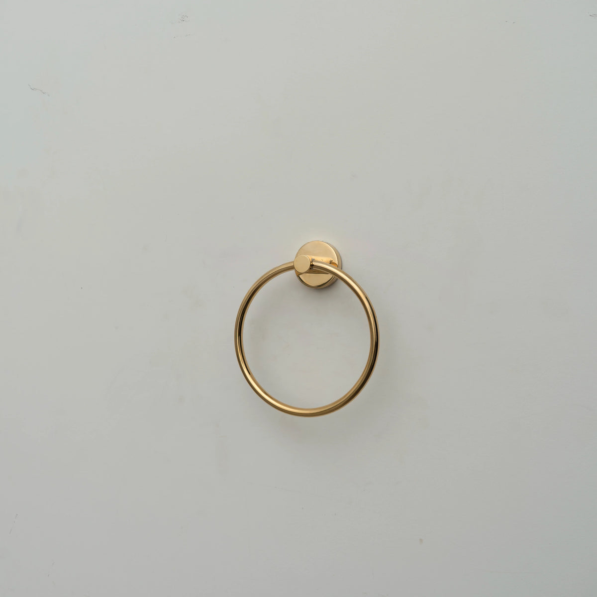 Unlacquered Brass Minimalist Towel Ring – Single Rosette