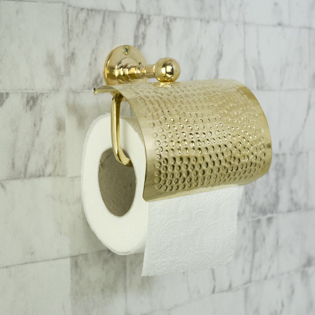 Unlacquered Brass Wall-Mounted Toilet Paper Holder