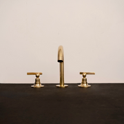 Vintage Unlacquered Brass Gooseneck Faucet – Deck-Mount Basin Tap
