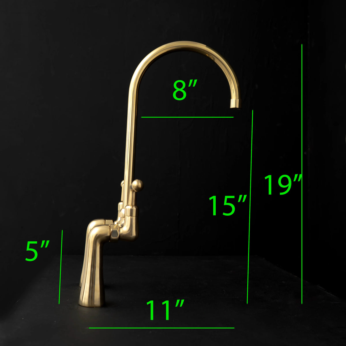 Harmony Brass Bridge Kitchen Faucet – Handcrafted – detail of bridge design