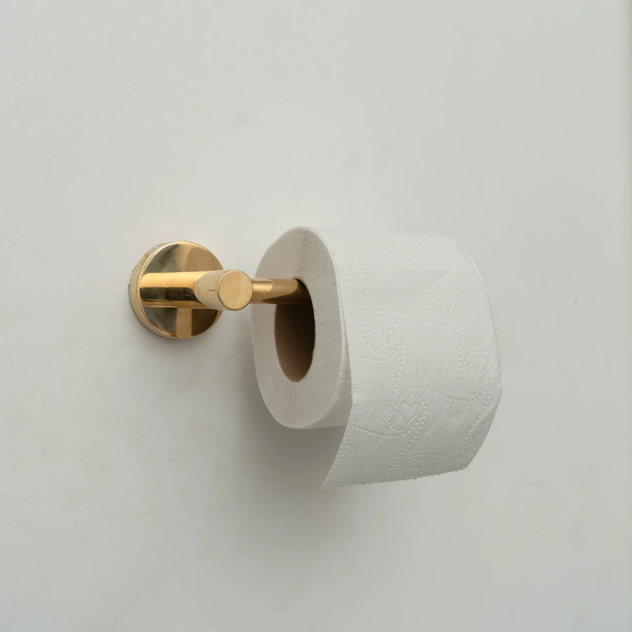 Unlacquered Brass Toilet Paper Holder – Open Roller Bar