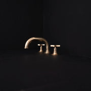 Unlacquered Brass Widespread Bath Tap – Vanity Basin Mount