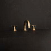 Unlacquered Brass Deck-Mounted Sink Faucet – Single Lever