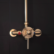 Unlacquered Brass Thermostatic Shower Valve – Dual Control Exposed