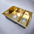 Unlacquered Brass Workstation Sink – 29" Double Bowl