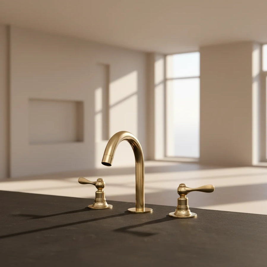 Deck-Mounted Bathroom Faucet – Solid Brass Single-Lever