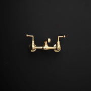 Artisan Wall-Mount Bridge Faucet – Aged Brass, Short Spout