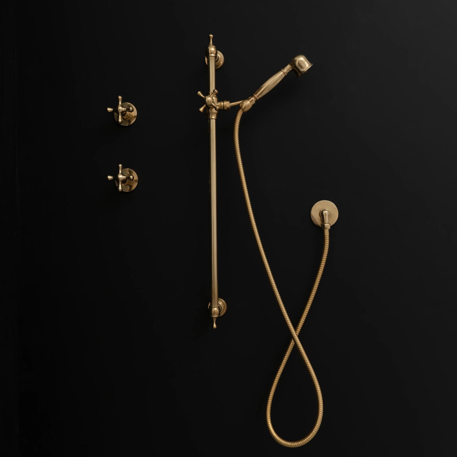 Unlacquered Brass Hand Shower with Slide Bar – Scandinavia