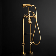 Unlacquered Brass Floor-Mount Tub Filler – Freestanding Spout