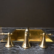 Unlacquered Brass 3-Hole Bathroom Faucet – Widespread Cross Handles