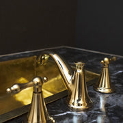 Unlacquered Brass 3-Hole Bathroom Faucet – Widespread Cross Handles