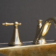 Unlacquered Brass 3-Hole Bathroom Faucet – Widespread Cross Handles