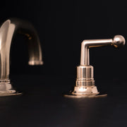 Unlacquered Brass Widespread Bathroom Faucet – Three-Hole Vanity