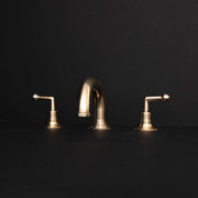 Unlacquered Brass Widespread Bathroom Faucet – Three-Hole Vanity
