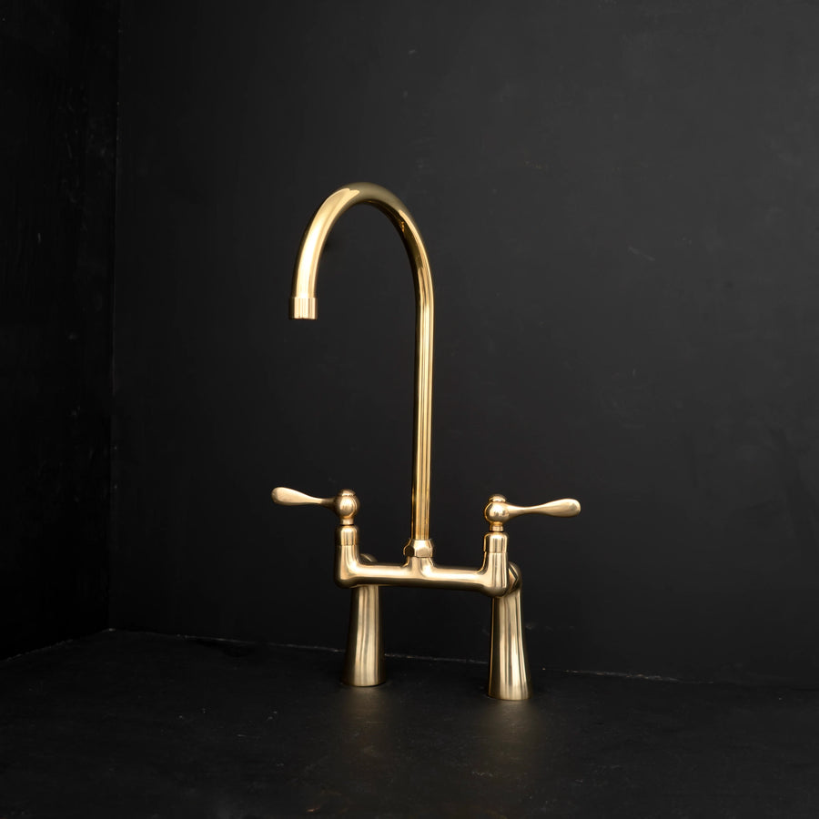 Harmony Brass Bridge Kitchen Faucet – Handcrafted