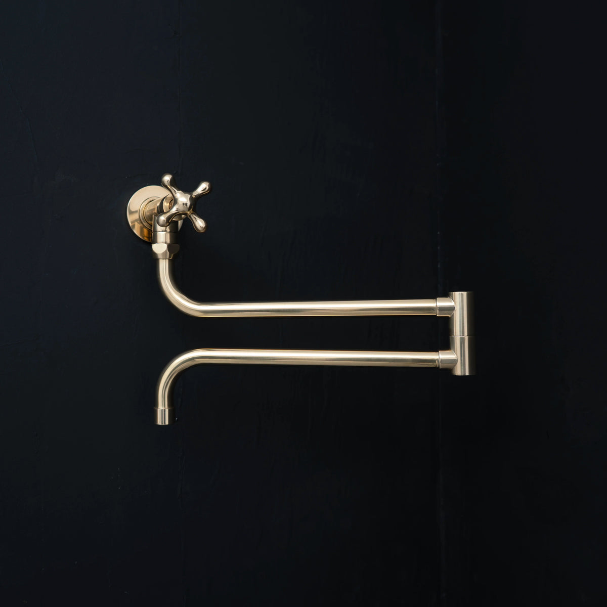 Unlacquered Brass Pot Filler – Extended Reach – front view