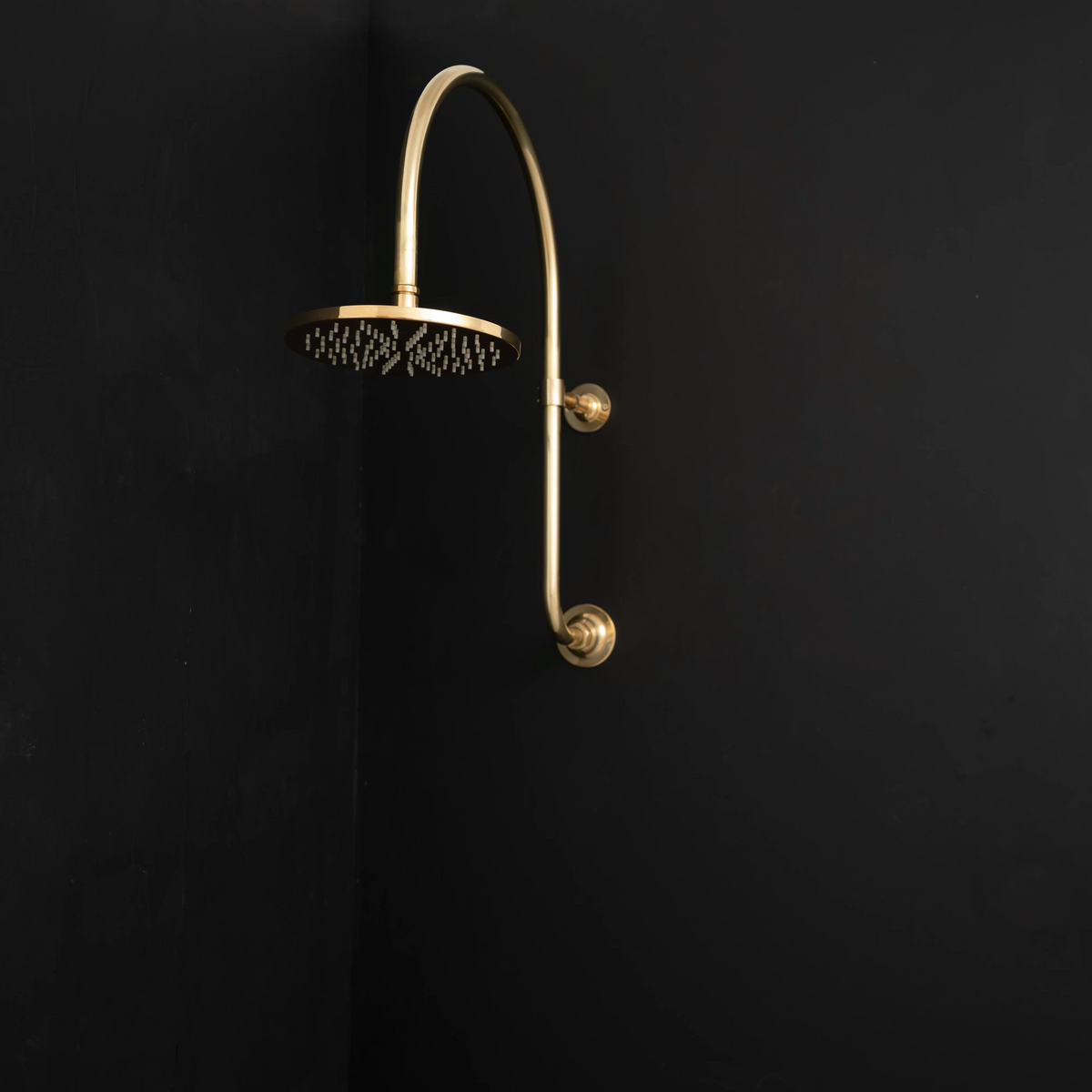 Unlacquered Brass Ceiling-Mount Shower System – Mireleft – front view