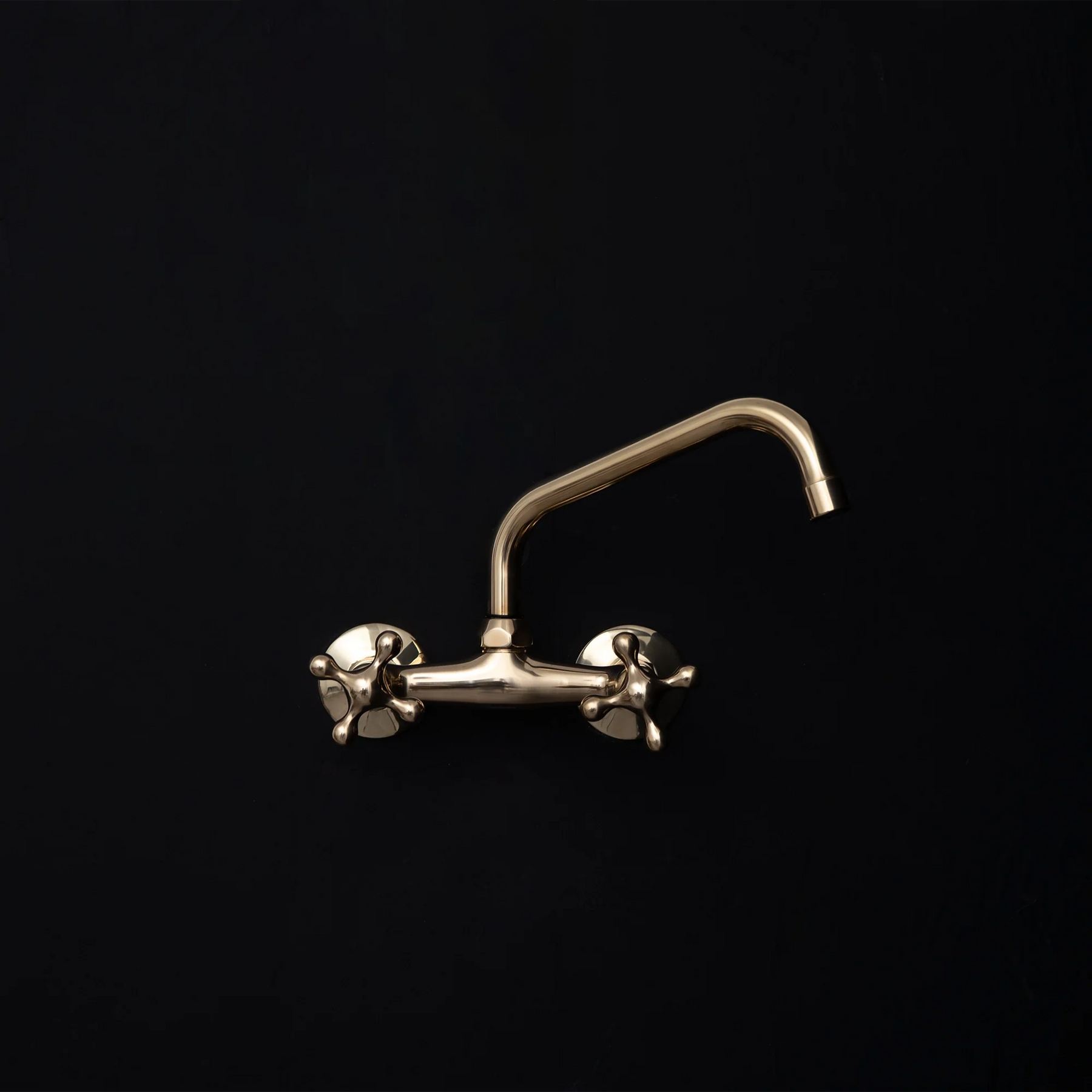 Unlacquered Brass Wall-Mounted Bathroom Faucet