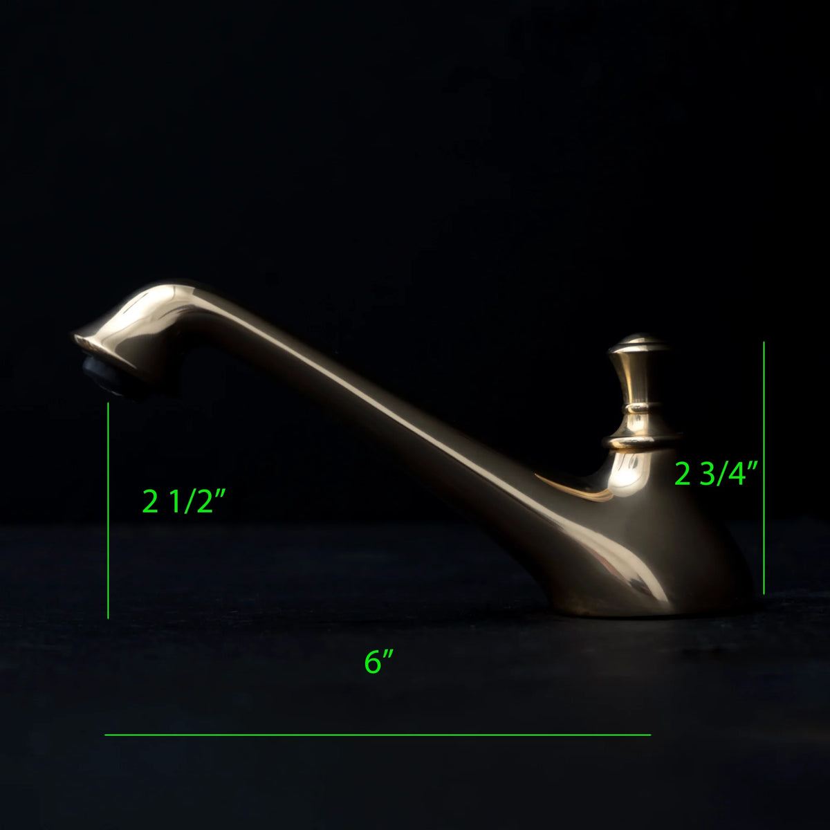 Short-Spout Deck-Mount Bathroom Faucet – Solid Brass – detail of handle