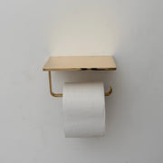 Unlacquered Brass Bespoke Toilet Paper Holder & Shelf
