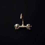 Unlacquered Brass Wall-Mounted Bathroom Faucet