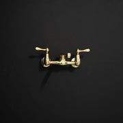 Artisan Wall-Mount Bridge Faucet – Aged Brass, Short Spout