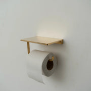 Unlacquered Brass Bespoke Toilet Paper Holder & Shelf